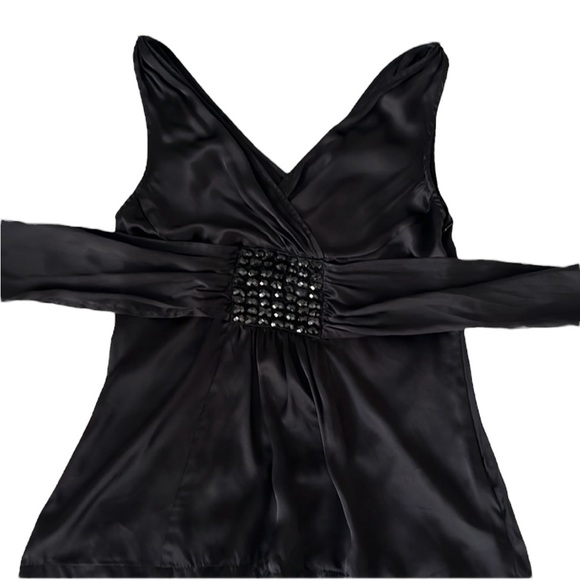 Gorgeous black silk beaded top - Picture 6 of 10